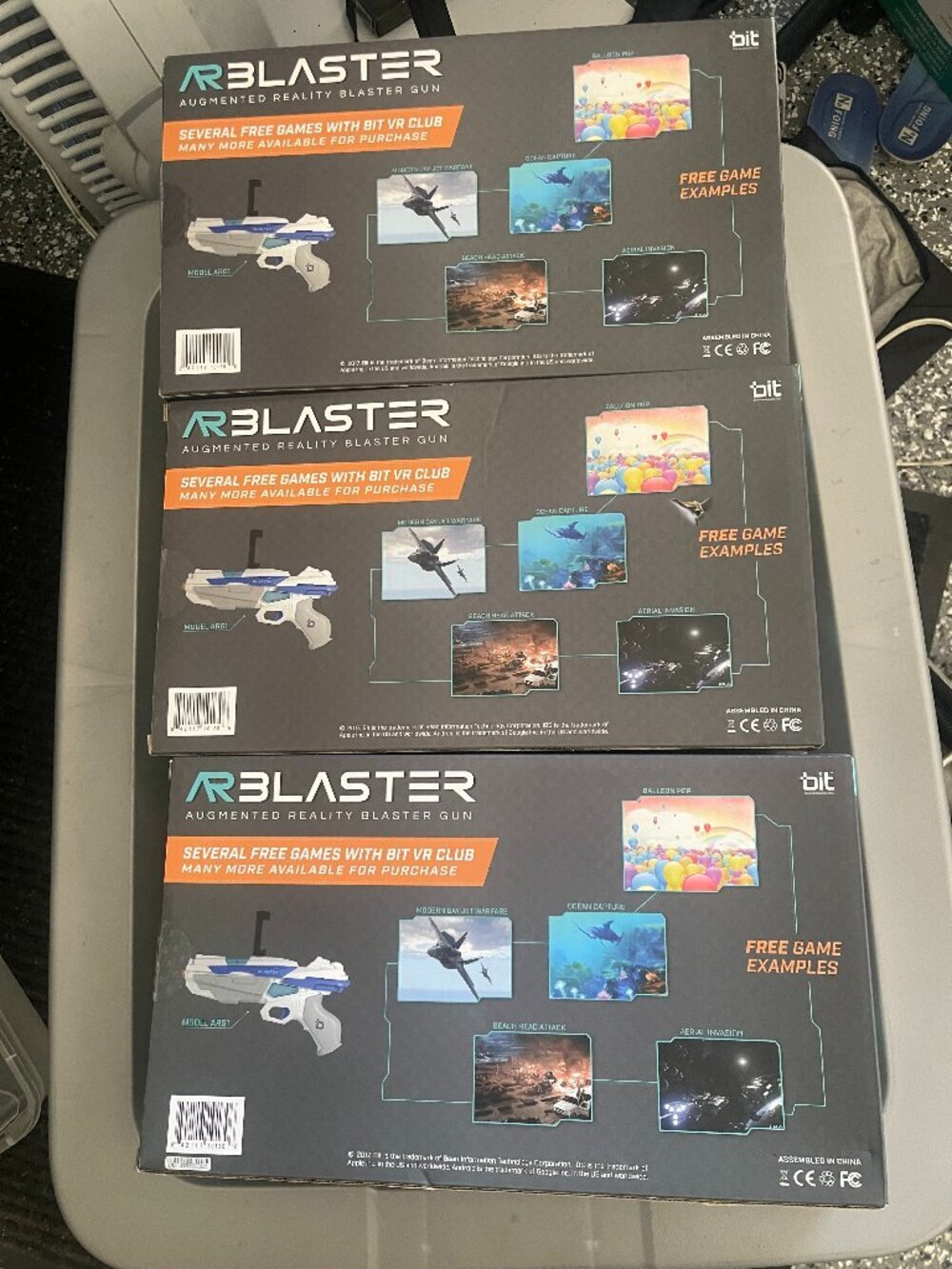 Lot of 3 AR Blaster Toy Guns Nonworking Prop Display Parts